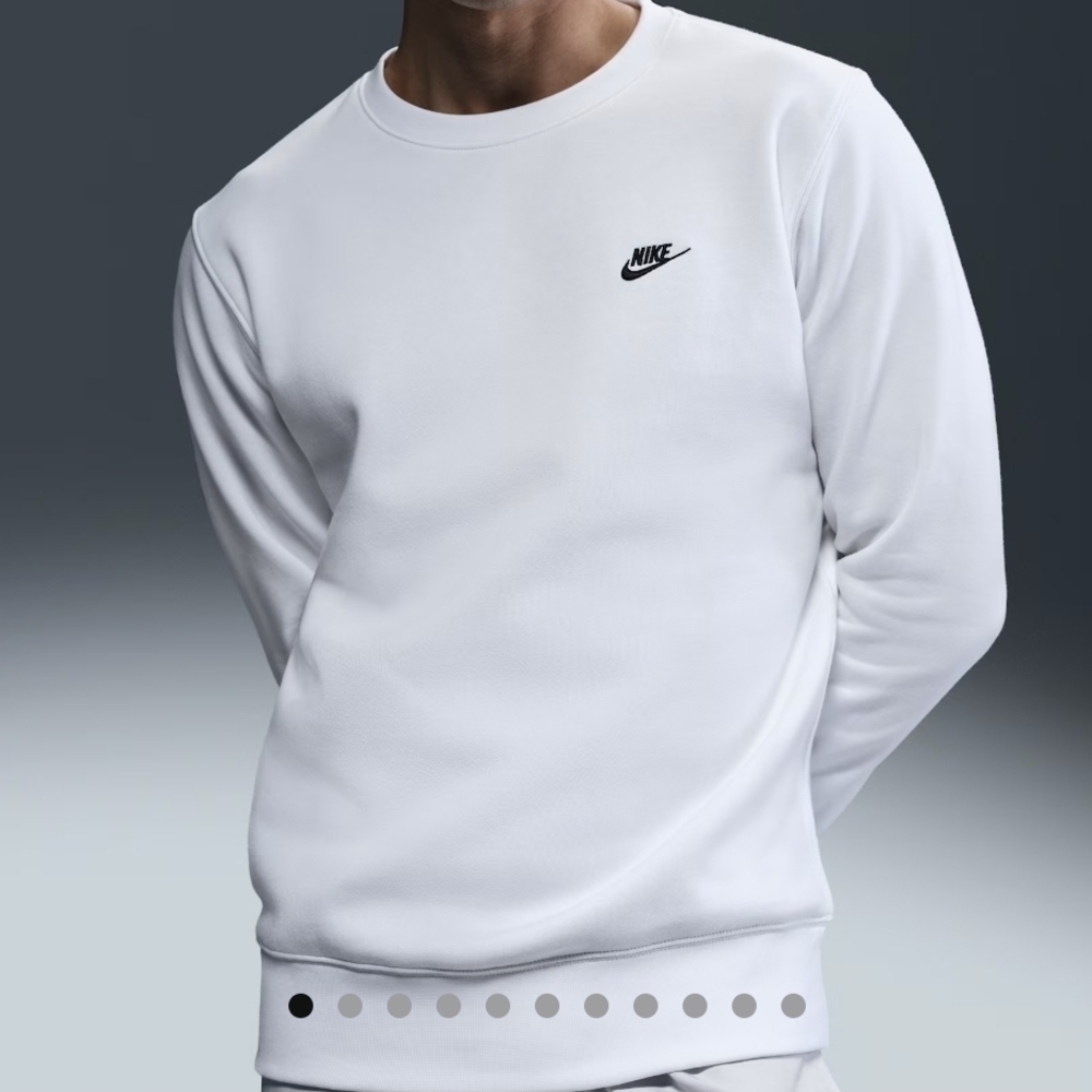 Nike Men's Classic White Crewneck Sweater